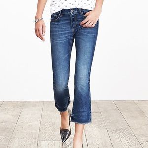 Banana republic premium denim cropped flare 28